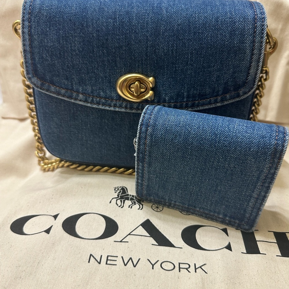 Coach Denim Snap Wallet - Picture 2 of 14